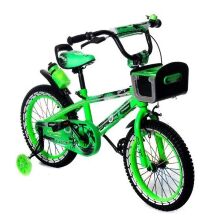 Велосипед дитячий двоколісний 1686-16 колеса 16д зі світною рамою і кошиком / салатовий