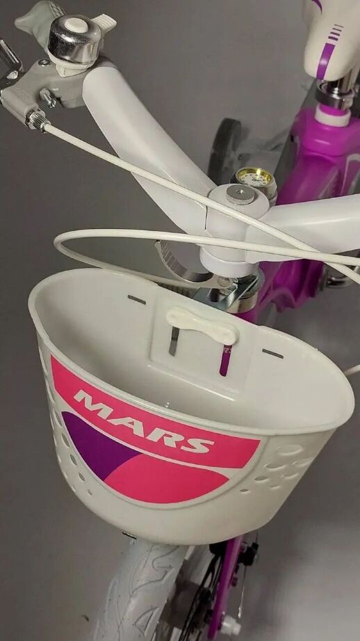 Дитячий двоколісний велосипед 14д MARS-1 з кошиком і доповнений.колесами Магнієва рама та диски Для дівчинки