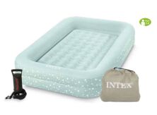 Надувний велюровий матрац-ліжко Intex 66810 з бортиками ручний насос