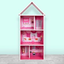 Будиночок-стелаж-полиця для іграшок і книг H 2020-2-1 Барбі малиновий**