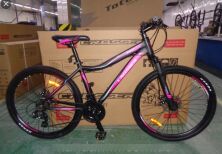 Велосипед спортивний гірський Crosser Sweet 26 колеса 26 дюймів рама алюміній 16" чорно-рожевий