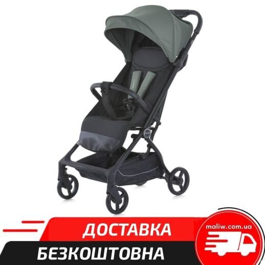 Дитяча прогулянкова алюмінієва коляска EL CAMINO ME 1118 MUSE Khaki Green автоскладання, зелена