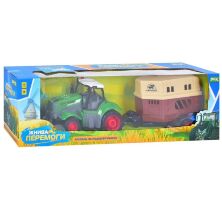 Трактор 20см на р/к з причепом 20см на радіо-керуванні LIMO TOY M 5018 на акумуляторі / світлові ефекти