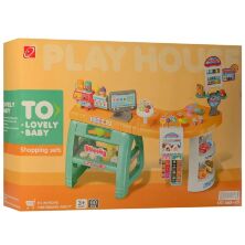 Дитячий ігровий набір магазин прилавок великий 668-65 продукти солодощі комп'ютер (каса) купюри звук, світло**