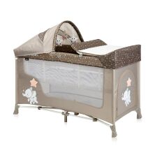 Манеж-ліжко ігровий Lorelli San Remo 2L Plus Grey Clouds сірий