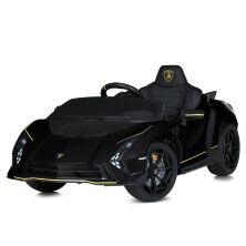 Дитячий електромобіль одномісний Машина Спорткар Lamborghini Autentica M 5100EBLR-2 шкіряне сидіння, чорний