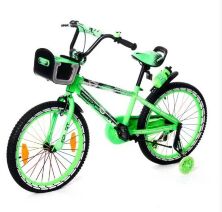 Велосипед дитячий двоколісний 2086-20 колеса 20д зі світною рамою і кошиком / салатовий