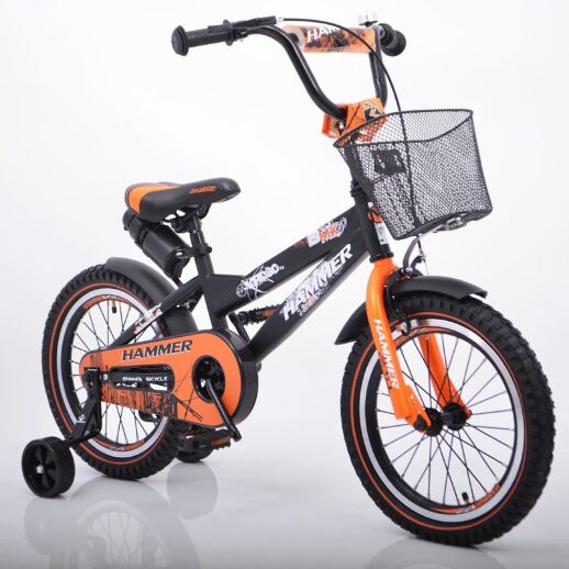Дитячий двоколісний велосипед колеса 16 дюймів "S600 HAMMER" Чорно-помаранчевий