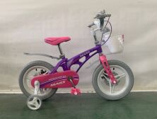 Дитячий двоколісний велосипед 16д MARS-1 з кошиком і доповнений.колесами Магнієва рама та диски фіолетовий