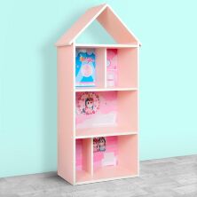Будиночок-стелаж-полиця для іграшок і книг H 2020-4-1 рожевий Єдиноріг
