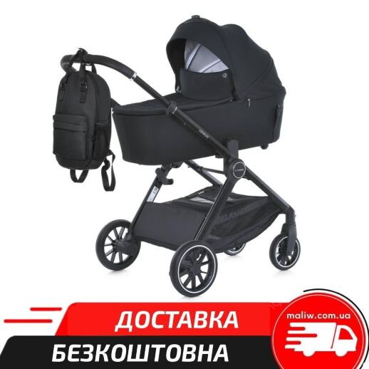 Коляска універсальна з люлькою та прогулянковим блоком 2в1 EL CAMINO ME 1126 GENESIS Jet Black чорна