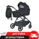 Коляска універсальна з люлькою та прогулянковим блоком 2в1 EL CAMINO ME 1126 GENESIS Jet Black чорна