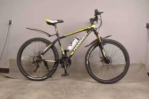 Велосипед спортивний MTB 24 дюйми Hammer NEW S200 рама 14 дюймів, промпідшипник, покришка GST JET ARMOR, жовтий
