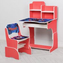 Дитяча регульована парта зі стільчиком розтискача Bambi W 2071-119-2 "Спайдермен Людина Павук" червона**