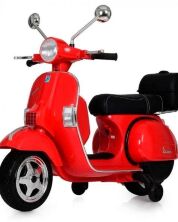 Дитячий електромобіль мотоцикл M 4939EL Скутер Мопед VESPA PX 150 на колесах ЕВА / шкіряне сидіння / Червоний