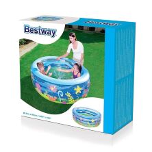 Дитячий надувний басейн Bestway 51028 з ремонтним набором Морські мешканці