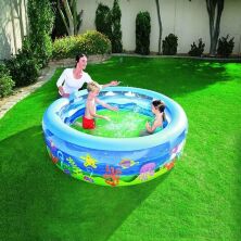 Дитячий надувний басейн Bestway 51028 з ремонтним набором Морські мешканці