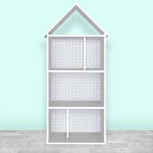 Будиночок-стелаж-полиця для іграшок і книг H 2020-12-1 сірий Сердечка**