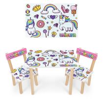 Дитячий стіл з двома стільчиками Bambi 501-132 Єдиноріжок**