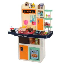 Дитячий ігровий набір Кухня 922-107-108 з водою і парою / духовка плита, холодильник, мийка /74 деталі / 2 кольори