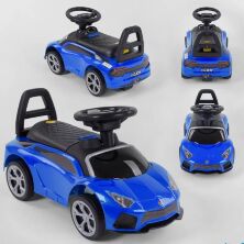 Дитяча каталка толокар штовхач Машина JOY LB 205 з музичним рулем / РОСІЙСЬКЕ ОЗВУЧУВАННЯ / синя