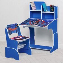 Дитяча регульована парта зі стільчиком розтискача Bambi W 2071-119-3 "Спайдермен Людина Павук" Синя**