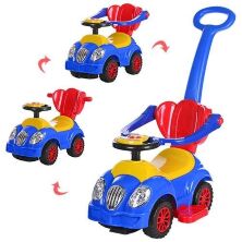 Дитяча каталка-толокар Bambi HZ 558 W-4 Bugatti з батьківською ручкою синій