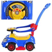 Дитяча каталка-толокар Bambi HZ 558 W-4 Bugatti з батьківською ручкою синій