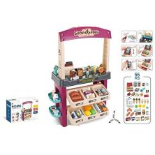 Дитячий ігровий набір магазин прилавок великий 668-74 продукти солодощі каса сканер звук, світло