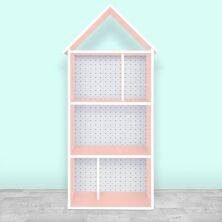 Будиночок-стелаж-полиця для іграшок і книг H 2020-12-2 рожевий Сердечка**