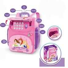 Дитячий Рюкзак Портфель для дівчинки MK 4826 СКАРБНИЦЯ "Принцеси" Затягує купюри / світло музика звук