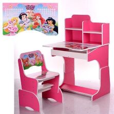 Дитяча парта растишка Bambi W 2071-8-4 Disney Princess Pets Малинова