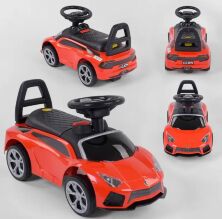 Дитяча каталка толокар штовхач Машина JOY LB 404 з музичним рулем / РОСІЙСЬКЕ ОЗВУЧУВАННЯ / червона