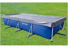 Тент для каркасного прямокутного басейну INTEX 28039 чорний