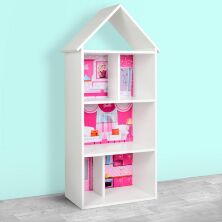 Будиночок-стелаж-полиця для іграшок і книг H 2020-2-2 біла структура Барбі