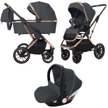 Дитяча універсальна коляска CARRELLO Aurora CRL-6502 (3in1) Iron Grey сіра з дощовиком
