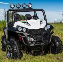 Дитячий електромобіль Джип M 3454(2)EBLR-1 4WD Баггі двомісний, шкіряне сидіння, USB, Bluetooth, MP3 білий