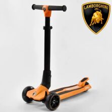 Дитячий ліцензійний складаний самокат триколісний Lamborghini LB-10200 алюмінієвий / колір жовтий
