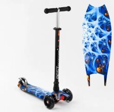 Триколісний дитячий самокат Best Scooter А 25770/779-1505 трубка керма алюмінієва/чорно-блакитний