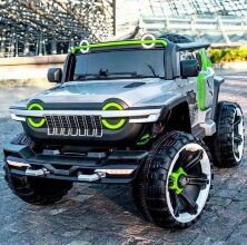 Дитячий електромобіль Машина Джип M 4863EBLR-11 4WD зі шкіряним сидінням / сірий