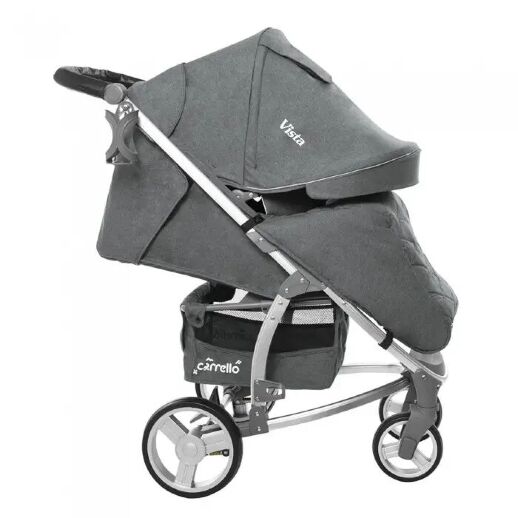 Дитяча прогулянкова коляска CARRELLO Vista CRL-8505 Shark Gray в льоні + дощовик