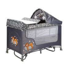 Манеж-ліжко ігровий Lorelli San Remo Rocker 2L Grey Clouds сірий