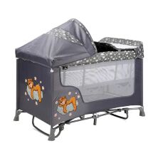 Манеж-ліжко ігровий Lorelli San Remo Rocker 2L Grey Clouds сірий