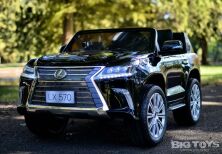 Дитячий двомісний електромобіль Джип 4WD M 3906EBLR-2 Lexus LX 570 шкіряне сидіння, музика, світло / чорний