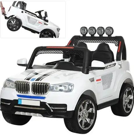 Двомісний дитячий електромобіль джип BMW 8088 білий
