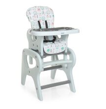 Стільчик для годування BAMBI M 0816 Трансформер зі столиком Flowers Gray сірий**