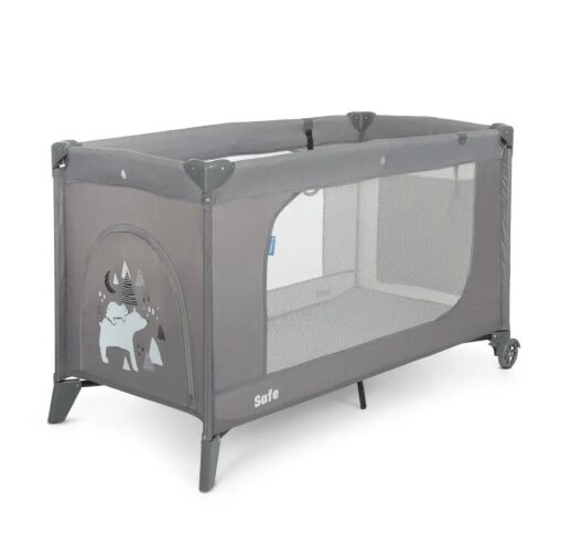 Манеж дитячий EL CAMINO ME 1016 SAFE SAFE Grey Len сірий **