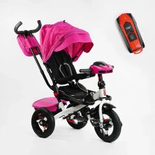Триколісний велосипед-коляска Best Trike 6088 F-205-01 з поворотним сидінням і складаним кермом +ФАРА / рожевий