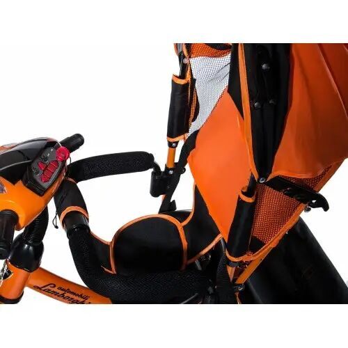 ⏩ Велосипед дитячий триколісний Lamborghini LР2O Єва колеса з фарою і ключем запалюванням помаранчевий