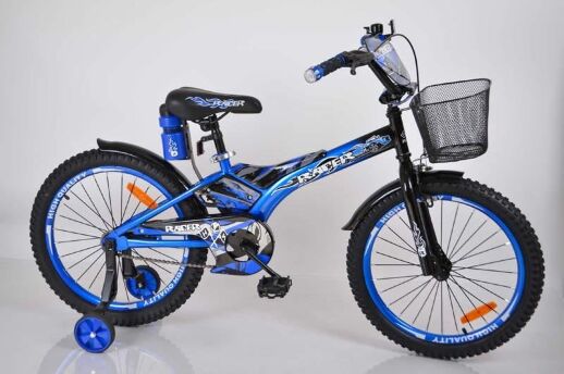 Дитячий двоколісний велосипед 20 дюймів для хлопчика Racer з додатковими колесами, пляшечкою та кошиком